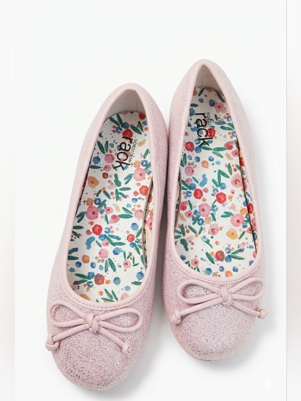 Nordstrom Rack Light Pink Glitter Ballet Flats NWT Size 13